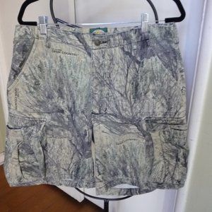 CABELA'S MEN CARGO SHORT SZ 34 NW CAMO BUTTON FLY